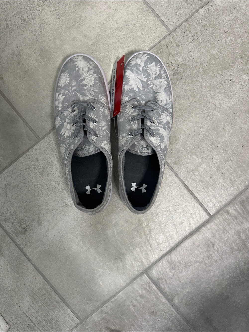 Under Armour Gray Floral Slip On Sneakers